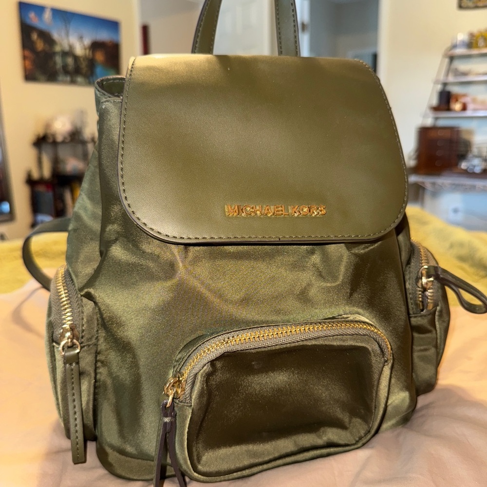 Michael Kors Olive Green Backpack